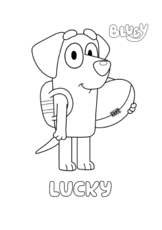 Bluey Lucky Tracing Worksheets Pdf, Free Vectors File